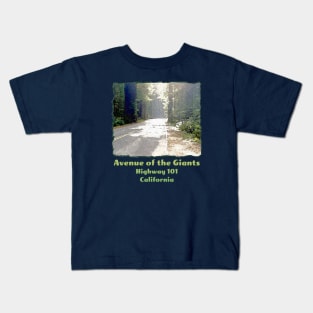 Avenue of the Giants - Highway One - Hwy 1 - Redwood or Sequoia Road, California Kids T-Shirt